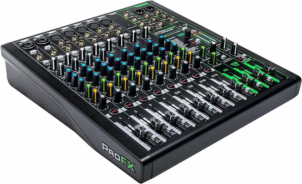 12-Channel Mixer with Headphone Amp, 4 XLR Cables, and 2 Breakout Cables B26913