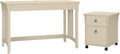 Antique White Writing Desk with 2 Drawer File Cabinet P60040