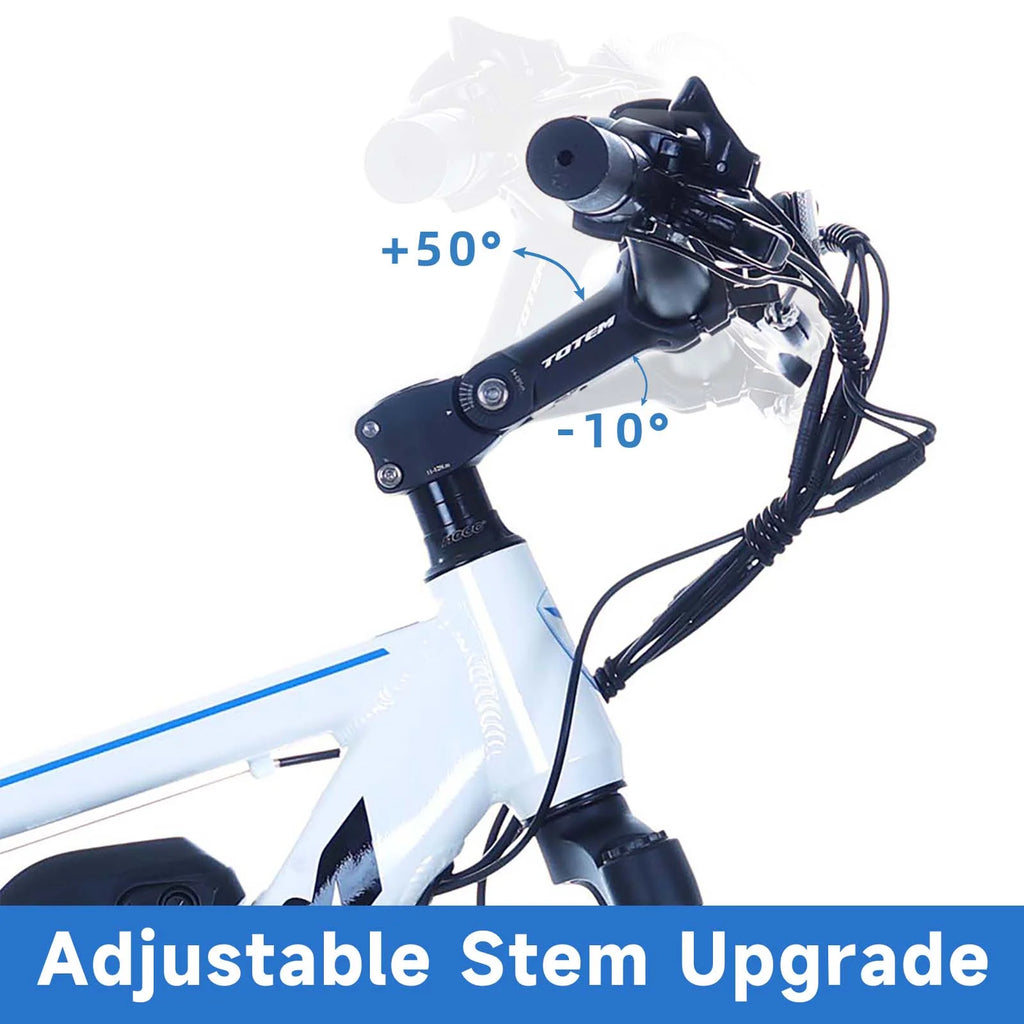26" White Electric Mountain Ebike with 350W Motor, 21-Speed Gears J75145