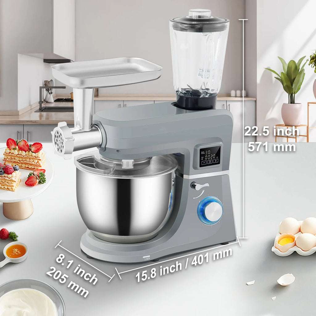 7.4Qt 6-Speed Stand Mixer with Grinder Juicer P2517
