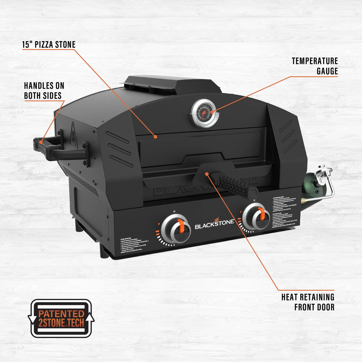 Tabletop Propane Pizza Oven with Two 15 Cordierite Stones F259495