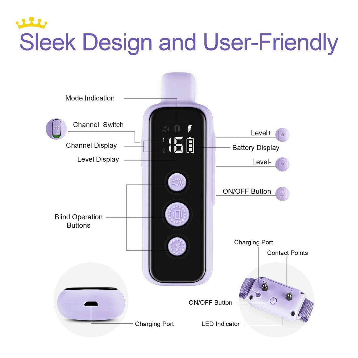 Waterproof Rechargeable Electric Dog Training Collar with Remote K907