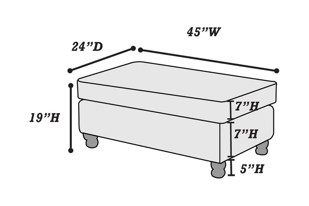 Slate Grey Leatherette Cocktail Ottoman Z959