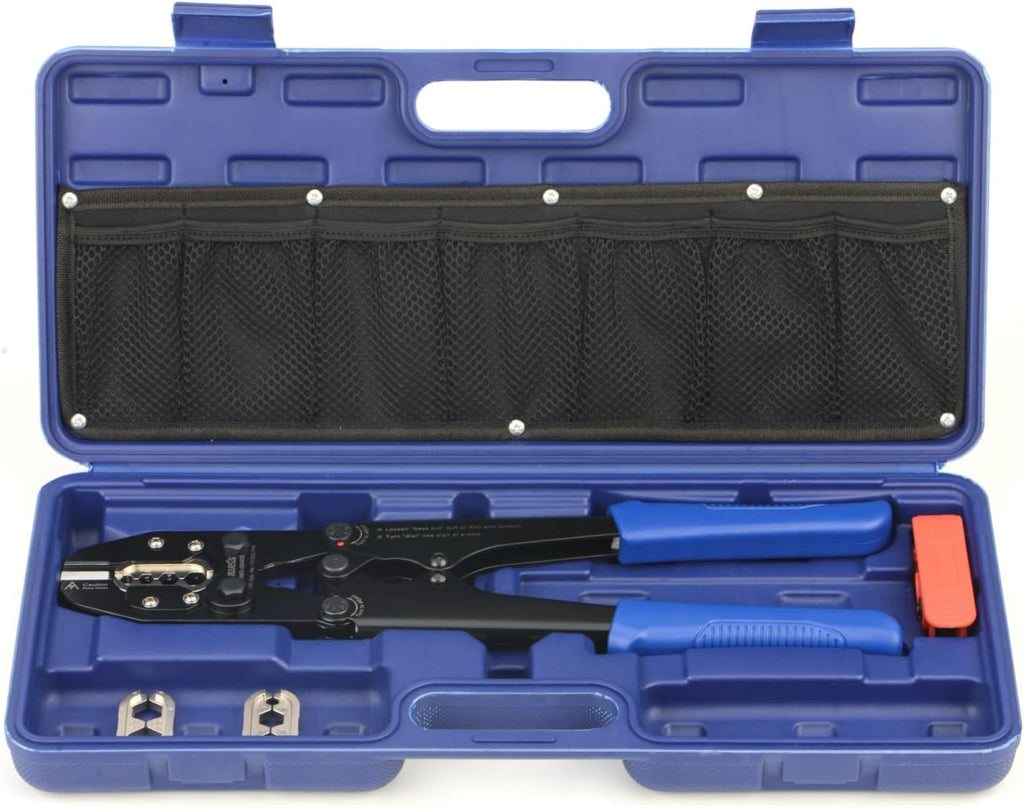 Battery Cable Lug Crimping Tool Set with Interchangeable Jaws for AWG 8-4/0 G2341