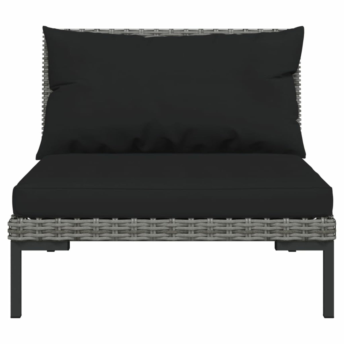 4 Piece Poly Rattan Outdoor Sectional Sofa Set with Cushions Steel Frame V5566