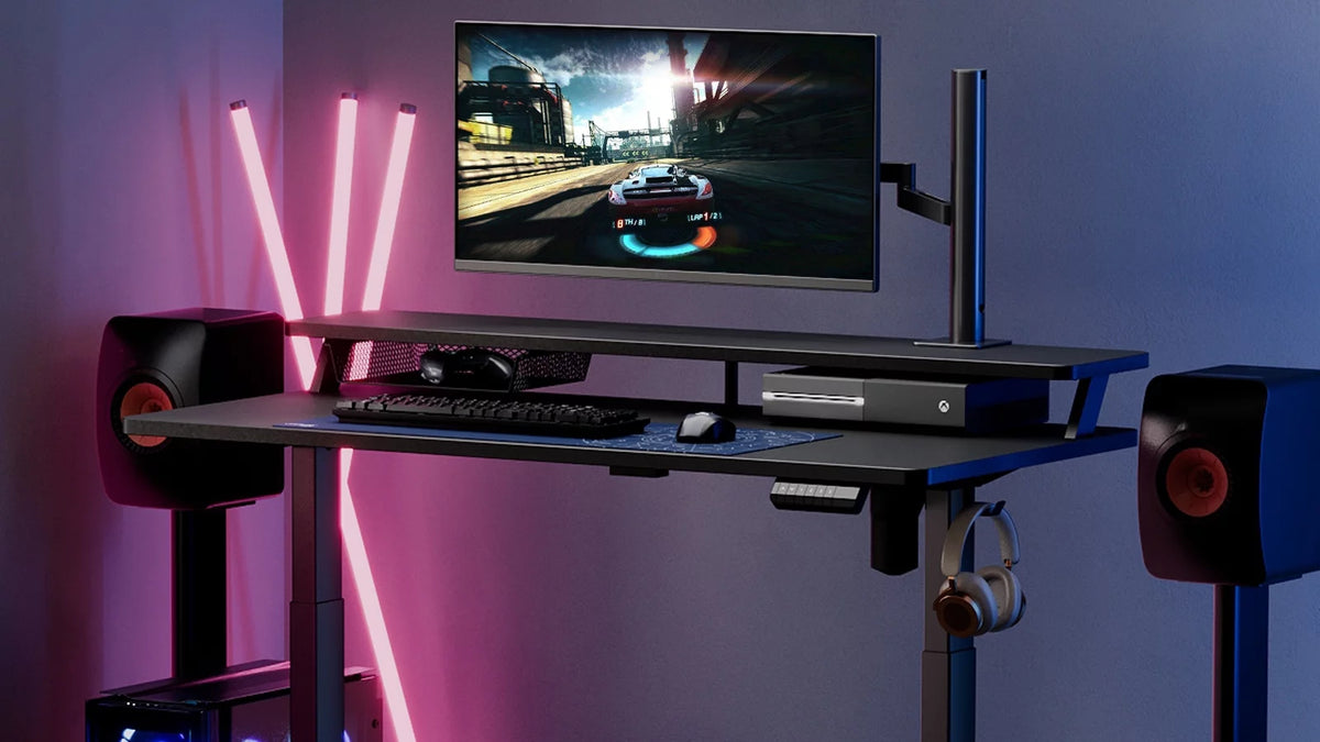2 Tier Height Adjustable Electric Standing Desk Y649
