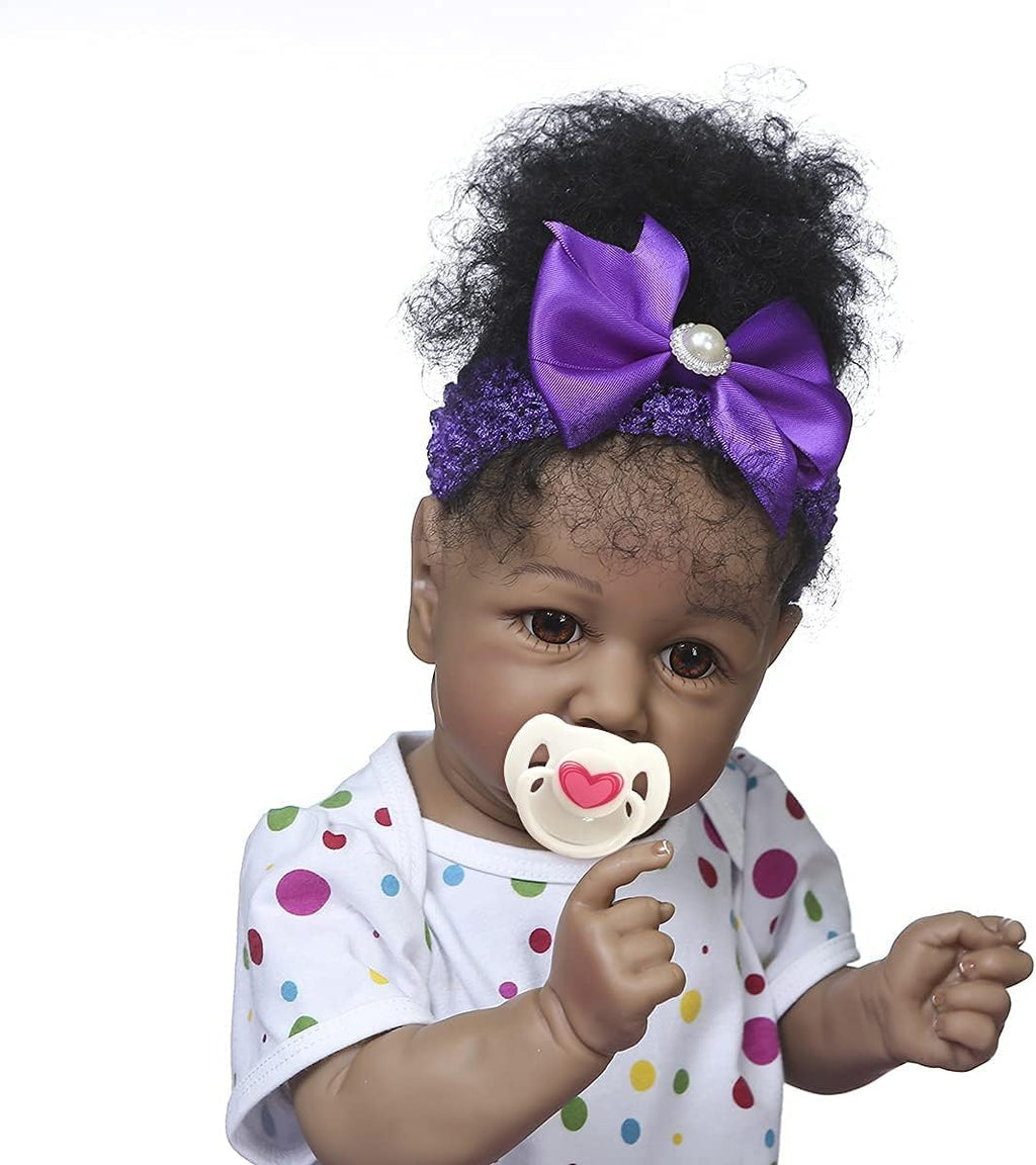 22 inch Realistic Reborn Baby Doll with Curly Brown Hair Z38780