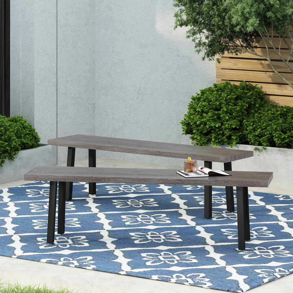 Aluminum and Steel Outdoor Dining Bench T273