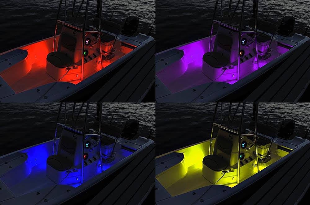 6.5x22 Marine Coaxial Speakers with RGB LEDs Black H878