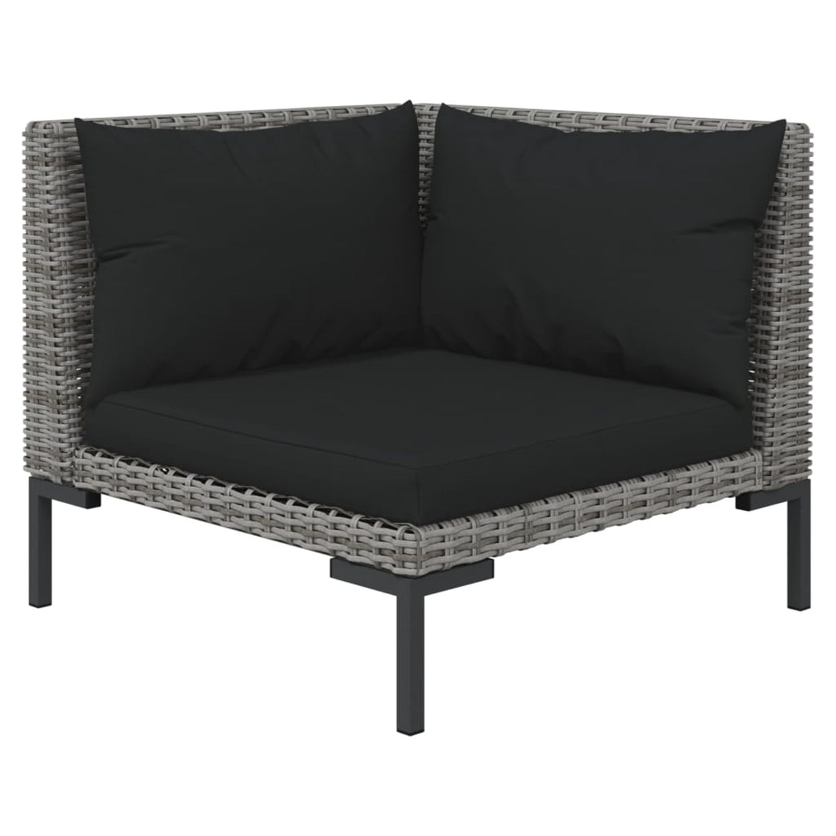 4 Piece Poly Rattan Outdoor Sectional Sofa Set with Cushions Steel Frame V5566