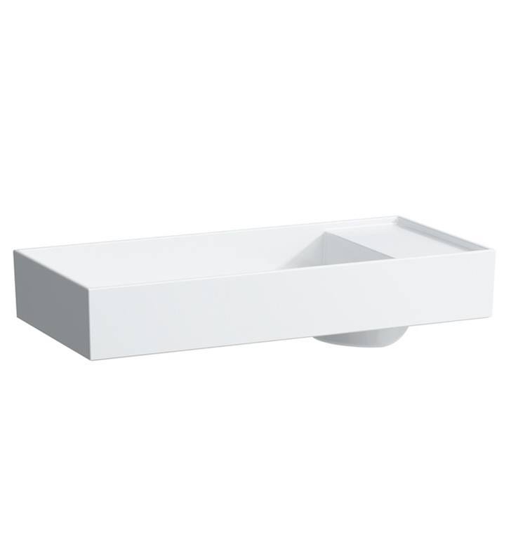 White Rectangular Wall Mount Bathroom Sink with One Tap Hole C82069
