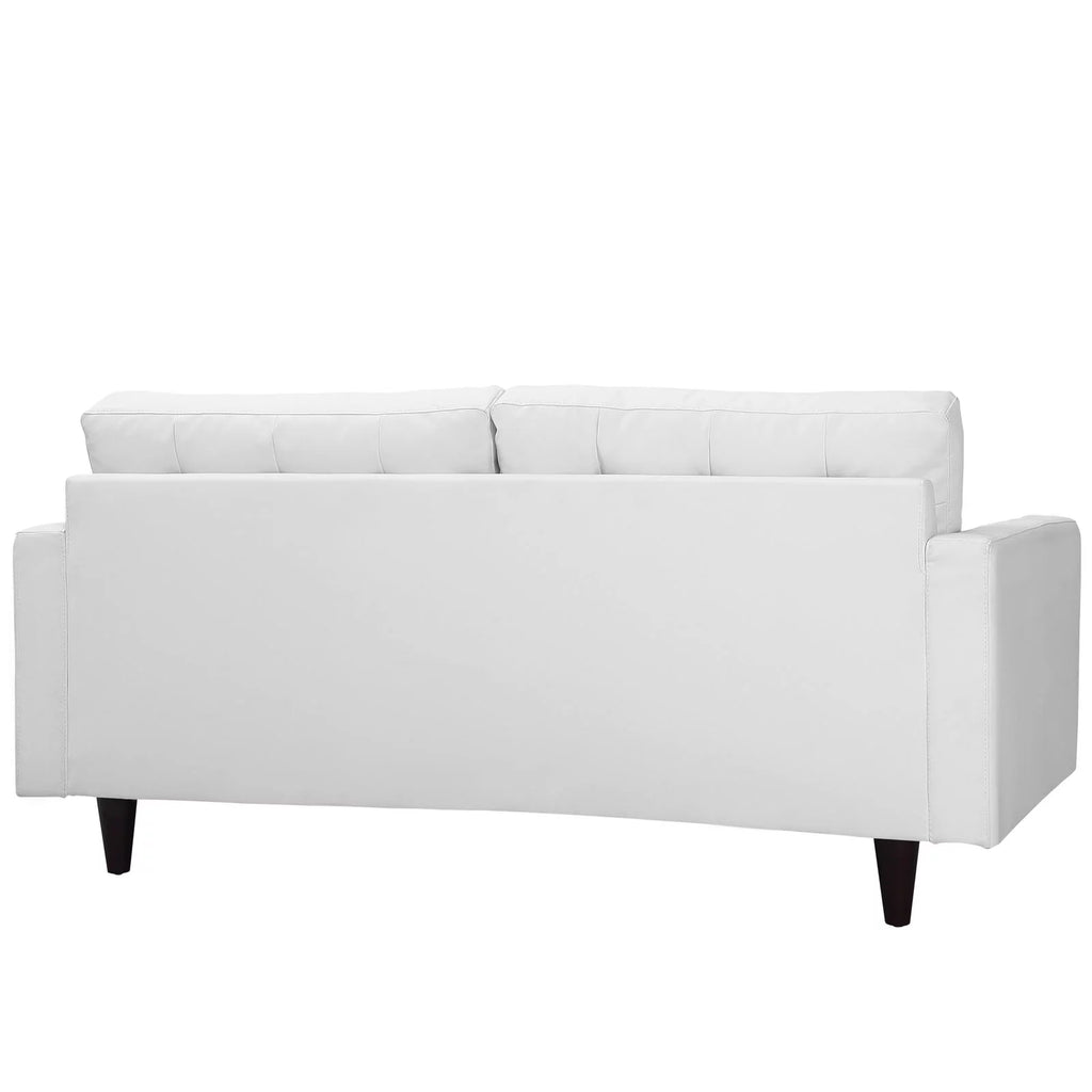 White Bonded Leather Loveseat Y6000