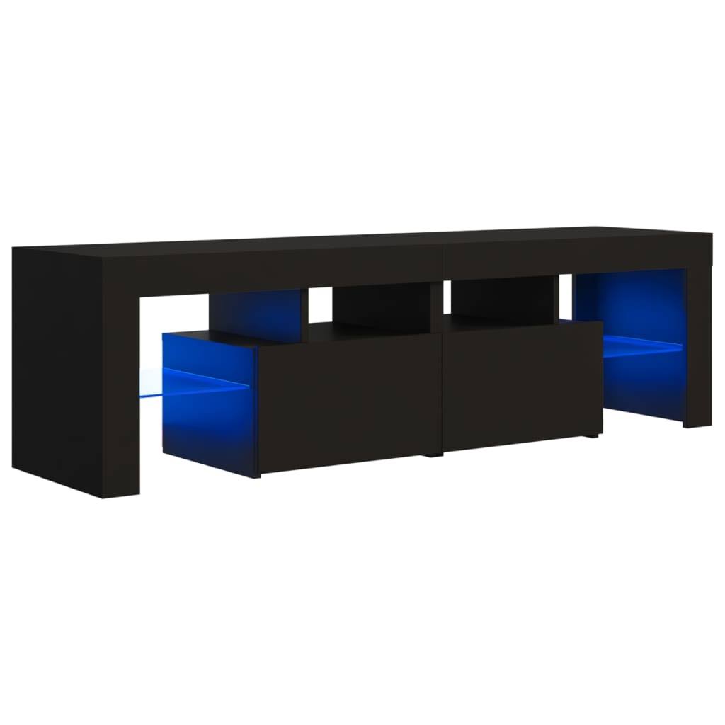 White Sonoma Oak TV Cabinet with LED Lights X630