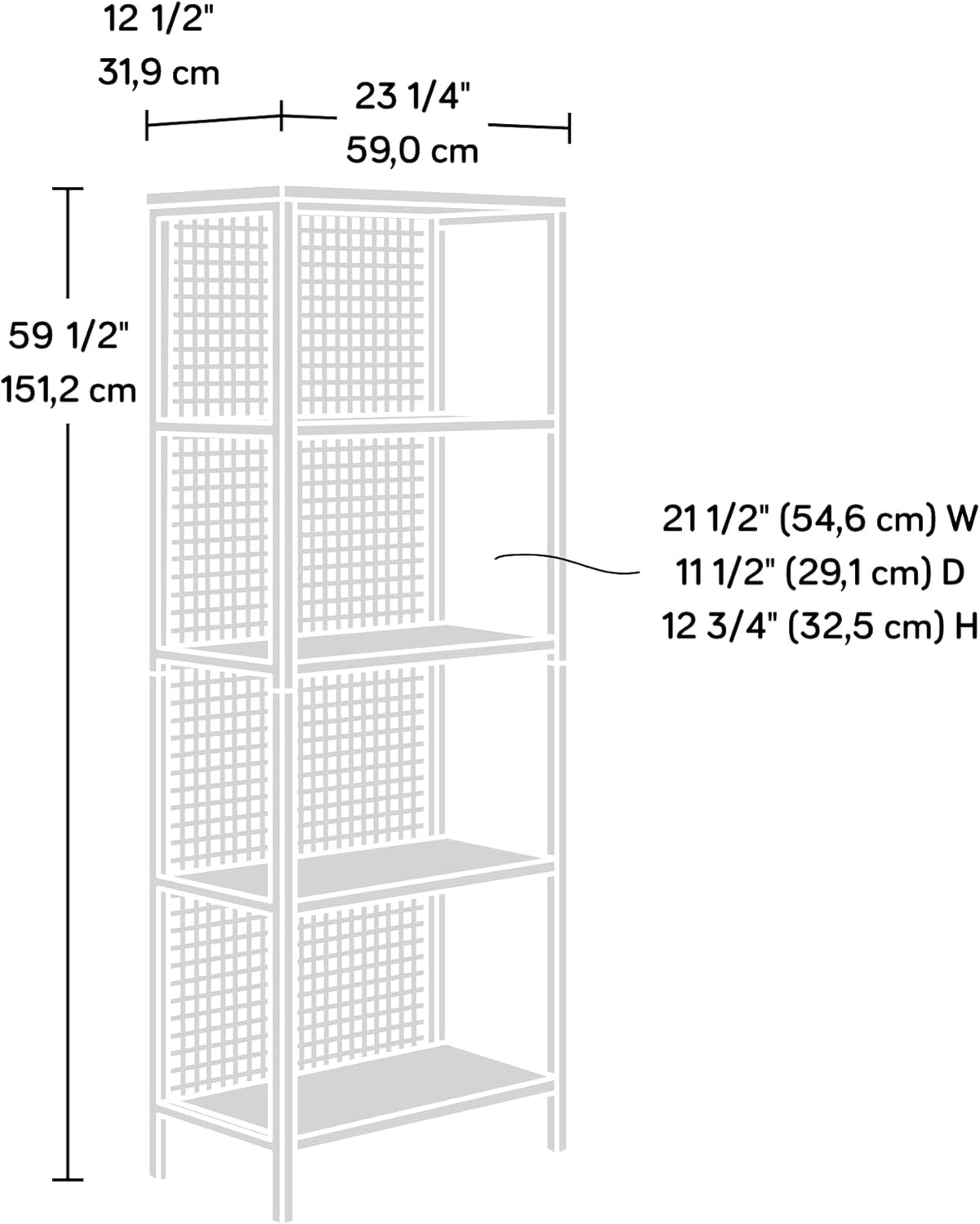4-Shelf Metal & Wood Bookcase Q9641
