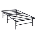 Black Queen Size Folding Steel Bed Frame N85898