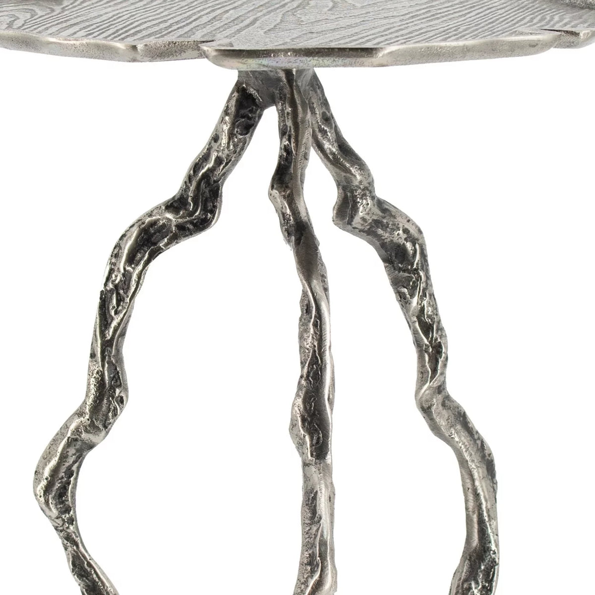 24 Inch Antique Silver Accent Table N40550