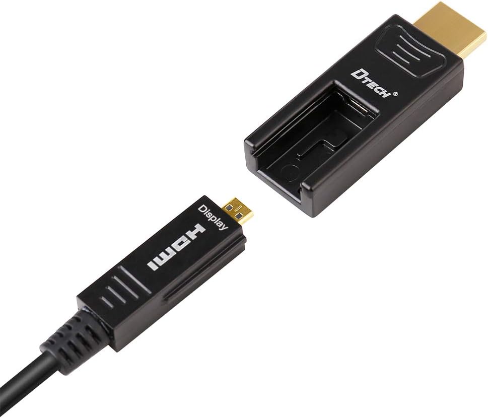 Fiber Optic HDMI Cable 150 Feet 4K 60Hz 18Gbps High Speed with Dual Micro HDMI and Standard HDMI Connector V286