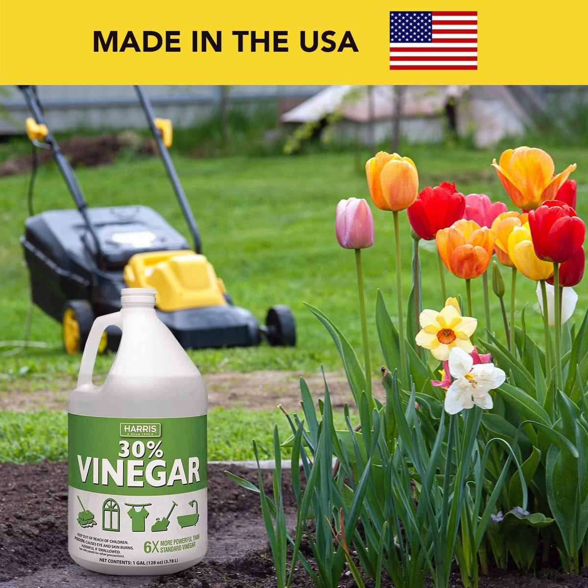 30% Pure Vinegar Extra Strength with Funnel, Pack of 4 Gallons U3603
