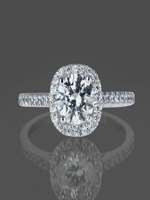 1 Carat Diamond Engagement Ring in 10k White Gold K1161
