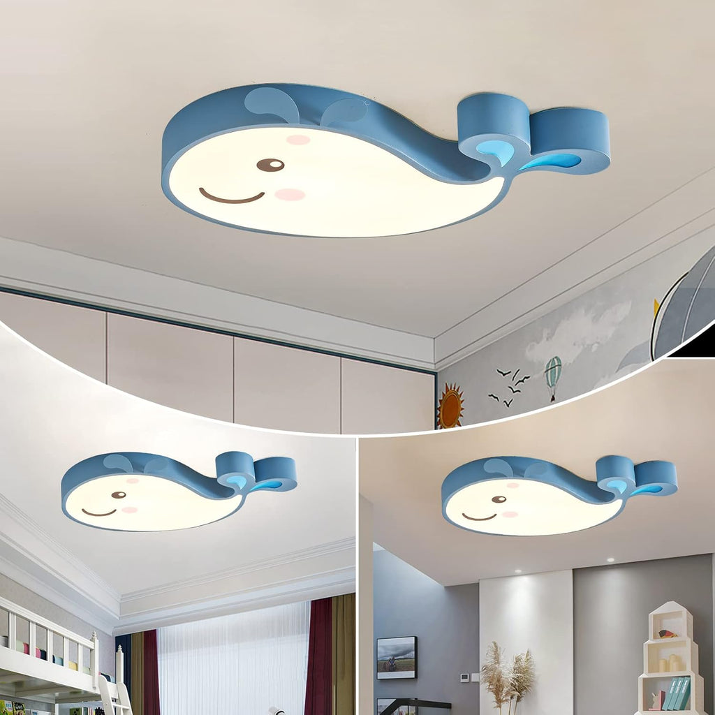 Blue Cartoon Whale Flush Mount Ceiling Light G7954