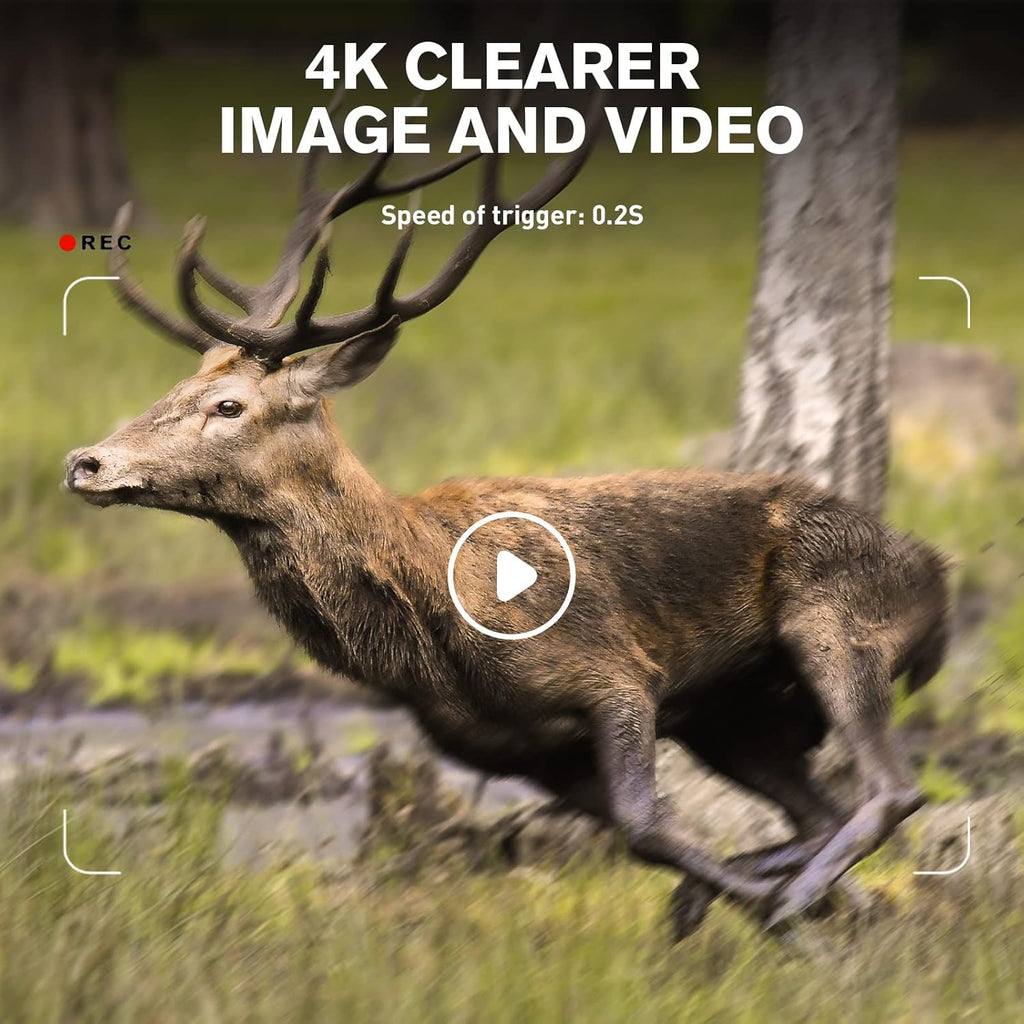 4K 30MP Night Vision Motion Activated Waterproof WiFi Trail Camera Pack of 2 L67275