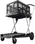 Pink Collapsible Shopping Cart with Storage Crate K534119