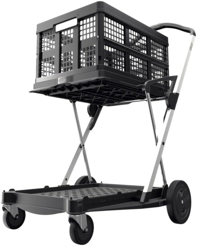 Pink Collapsible Shopping Cart with Storage Crate K534119