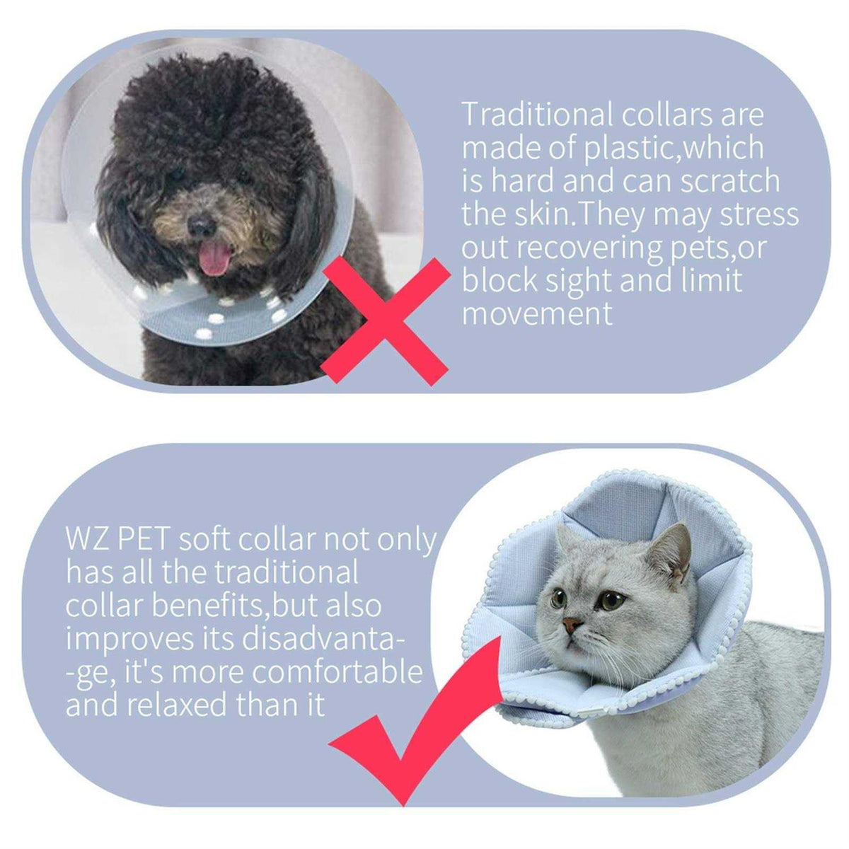 Soft Adjustable Cat Dog Recovery Collar E4541