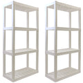 White 4 Shelf Plastic Storage Shelving Unit Pack of 2 X811999