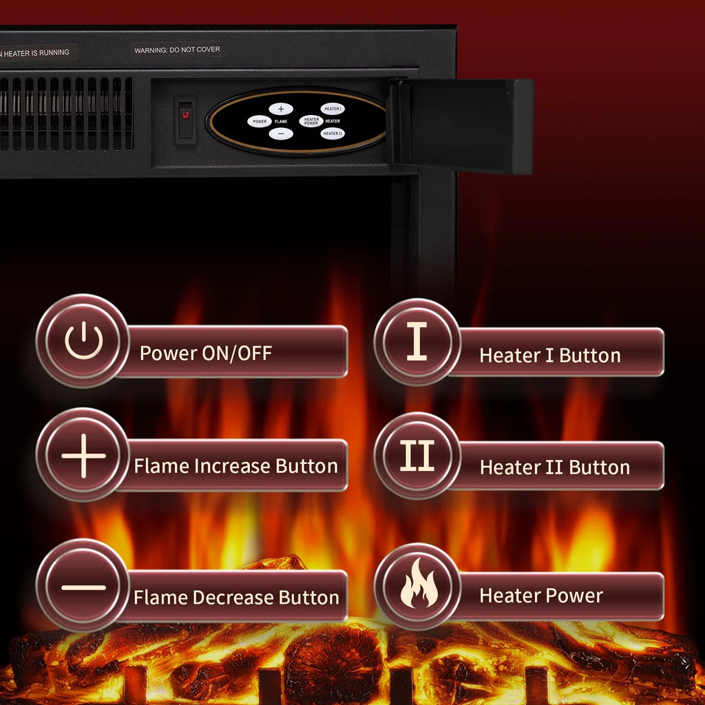 Wooden Frame Electric Fireplace with TV Stand R66872