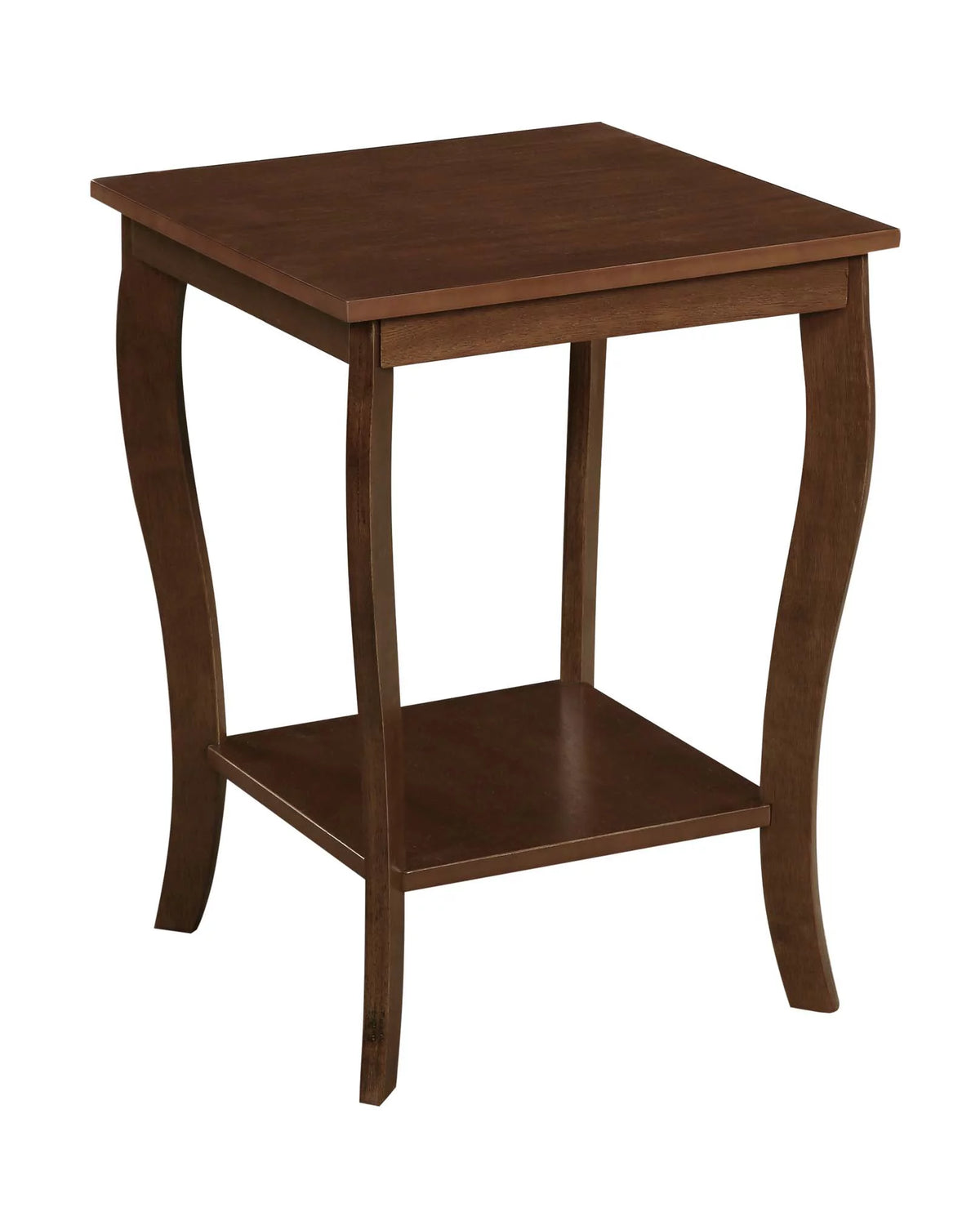 Espresso Square End Table with Shelf U2733