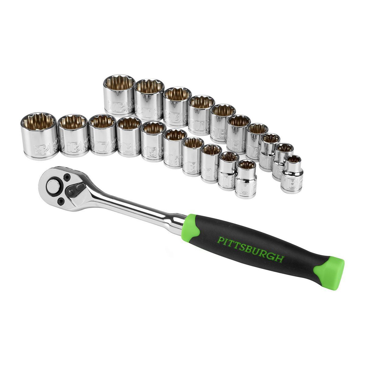 3/8 in. Drive SAE and Metric Socket Set, 21-Piece J24682