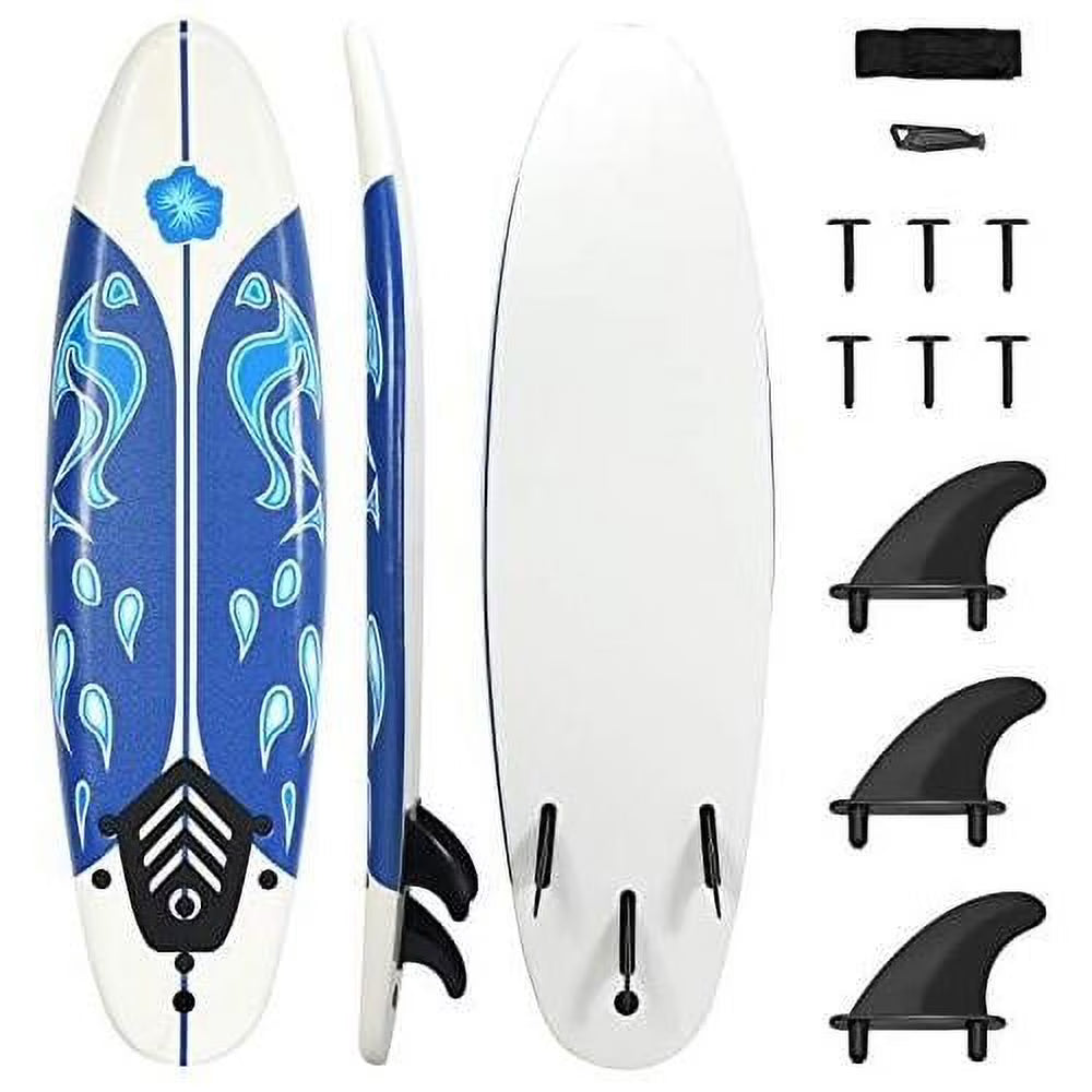 Non-Slip Surfing Board With Removable Fins & Leash V551021