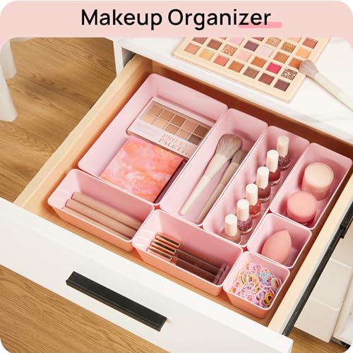 25 PCS Clear Plastic Drawer Organizers Set F7118