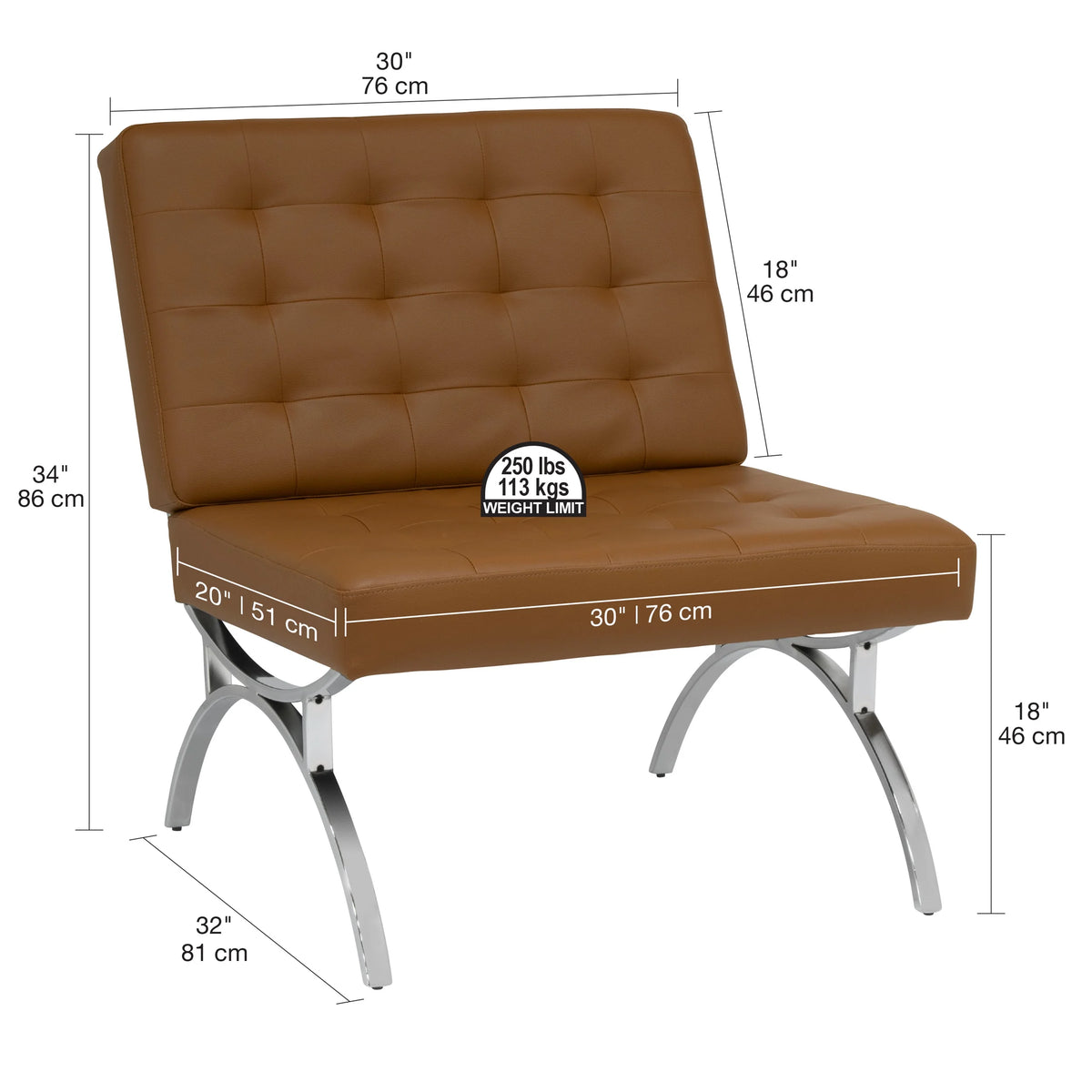 Brown Blended Leather Accent Chair D74155