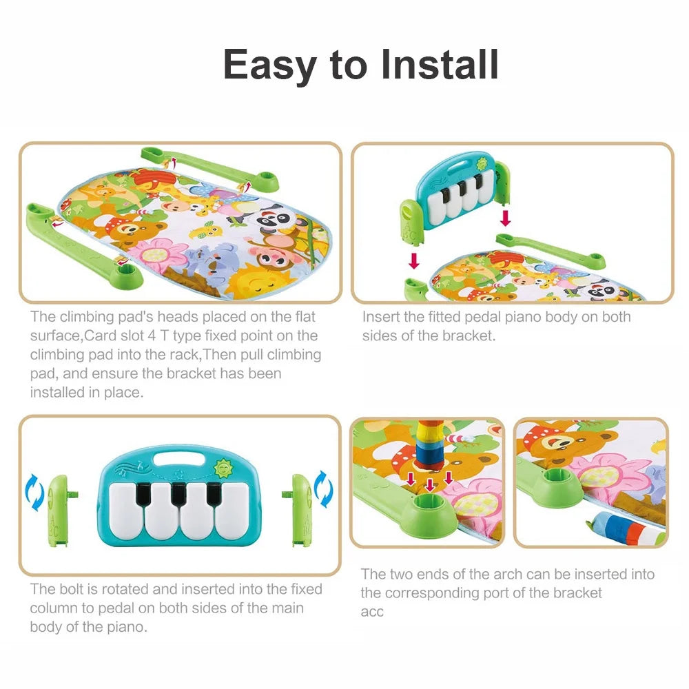 Playmat Kick and Play Piano Gym with Music Hanging Mirror Z123212