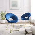 Blue Velvet Accent Chairs (Set of 2) F707599