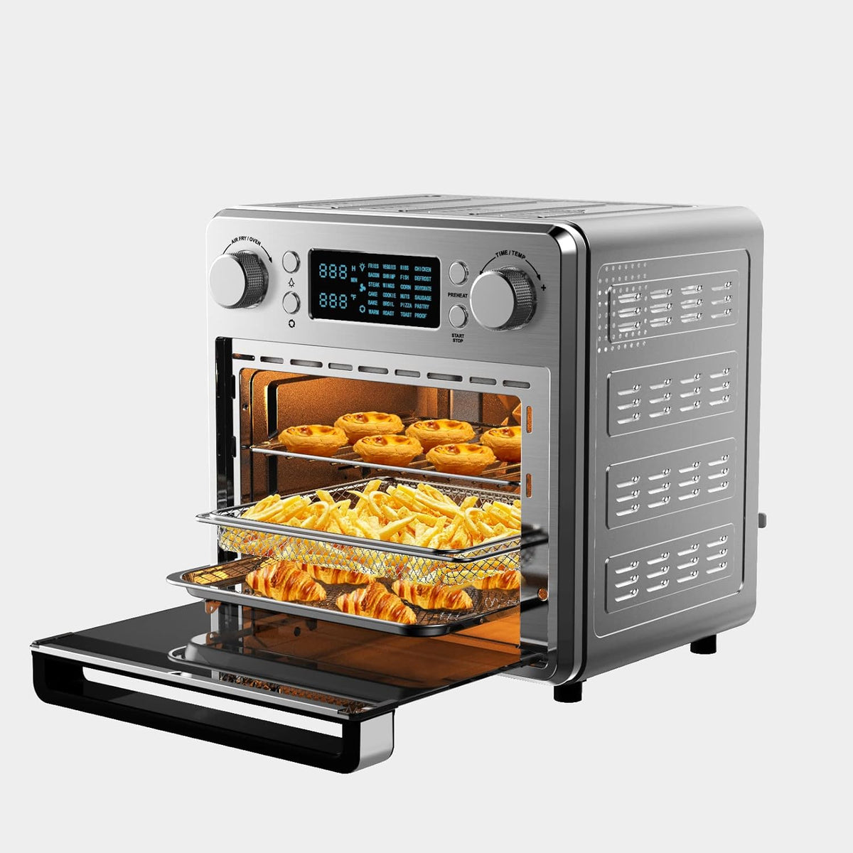 24-in-1 Air Fryer Toaster Oven Combo, 16 QT, Stainless Steel, Silver, 1700W S5068