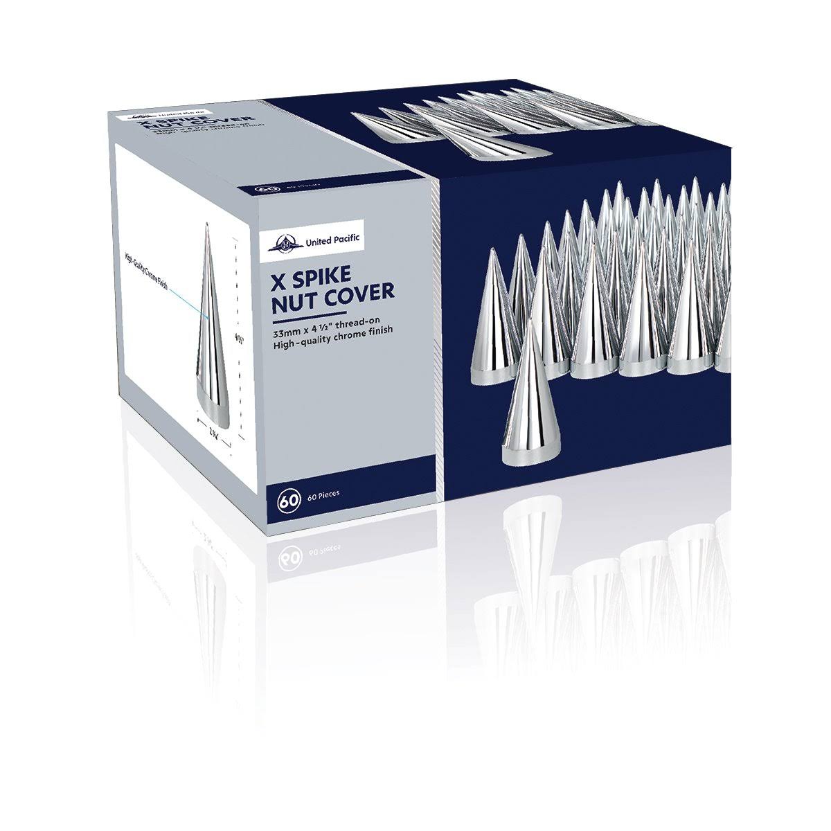 60 Pack Chrome Plastic Spike Nut Cover U247770
