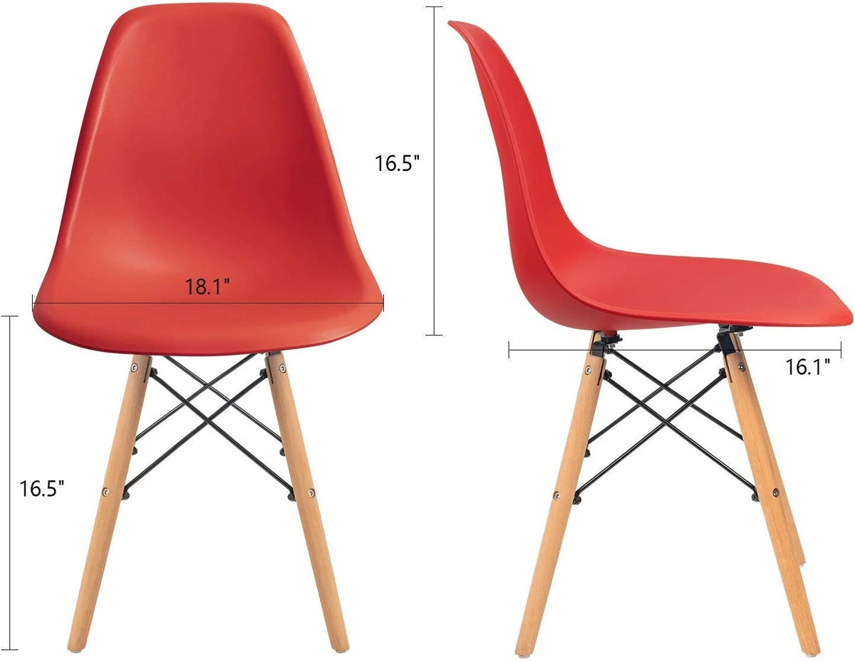 Red Plastic Dining Chair Set of 4 L9953