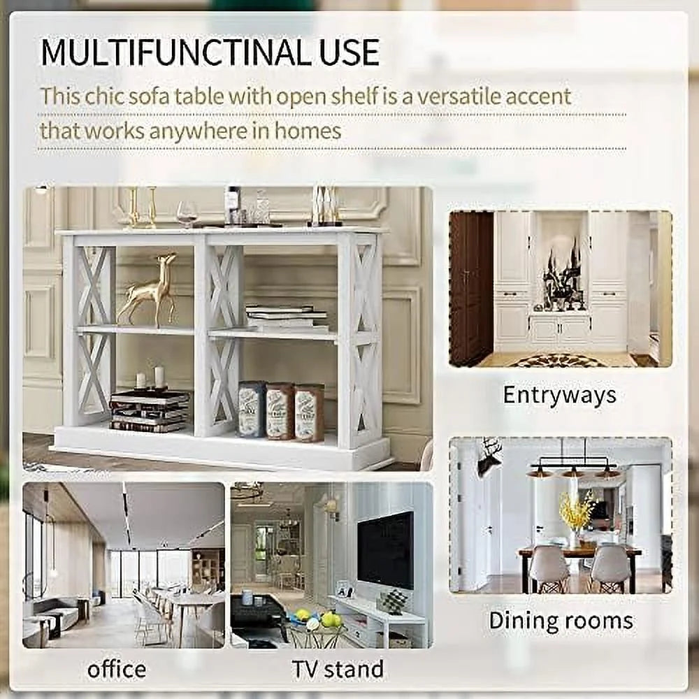 3 Tier Sofa Table with 4 Shelves O16575