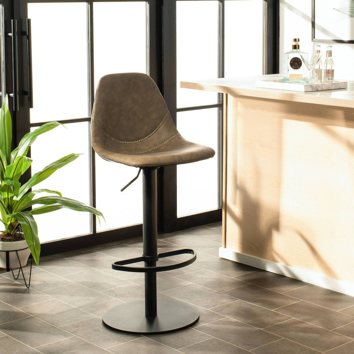 Olive Adjustable Swivel Barstool L7972