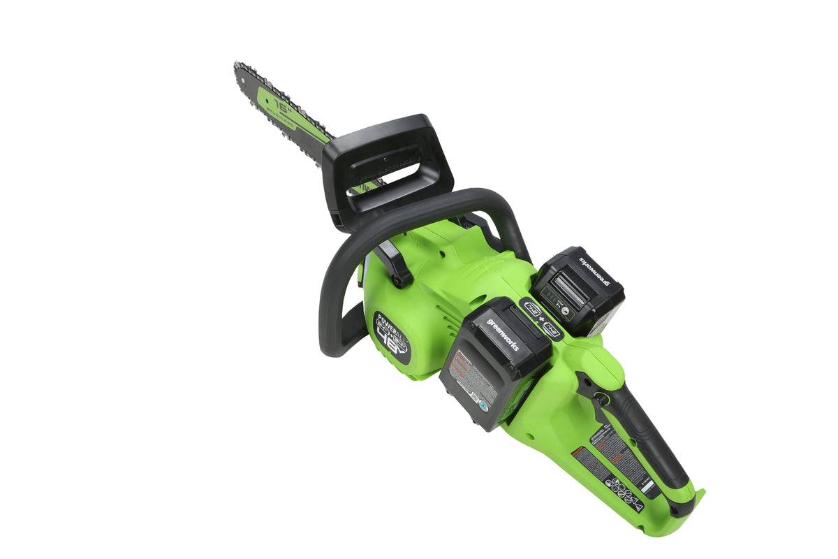48V 16-inch Brushless Chainsaw with 4Ah Batteries and Dual Port Charger A303