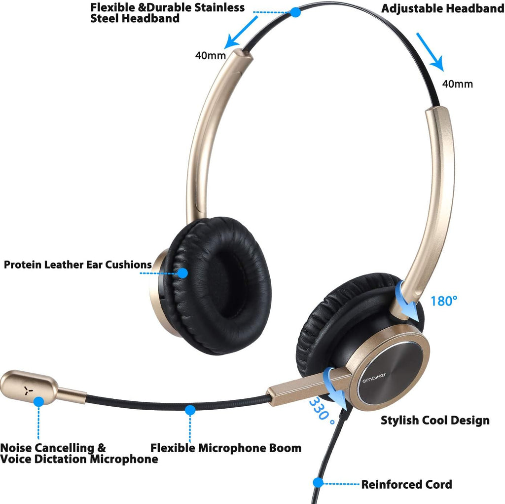 Gold USB Headset with Noise Cancelling Microphone G814