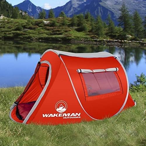 Pop-Up 2 Person Water Resistant Barrel Style Tent with Rain Fly and Carry Bag H150