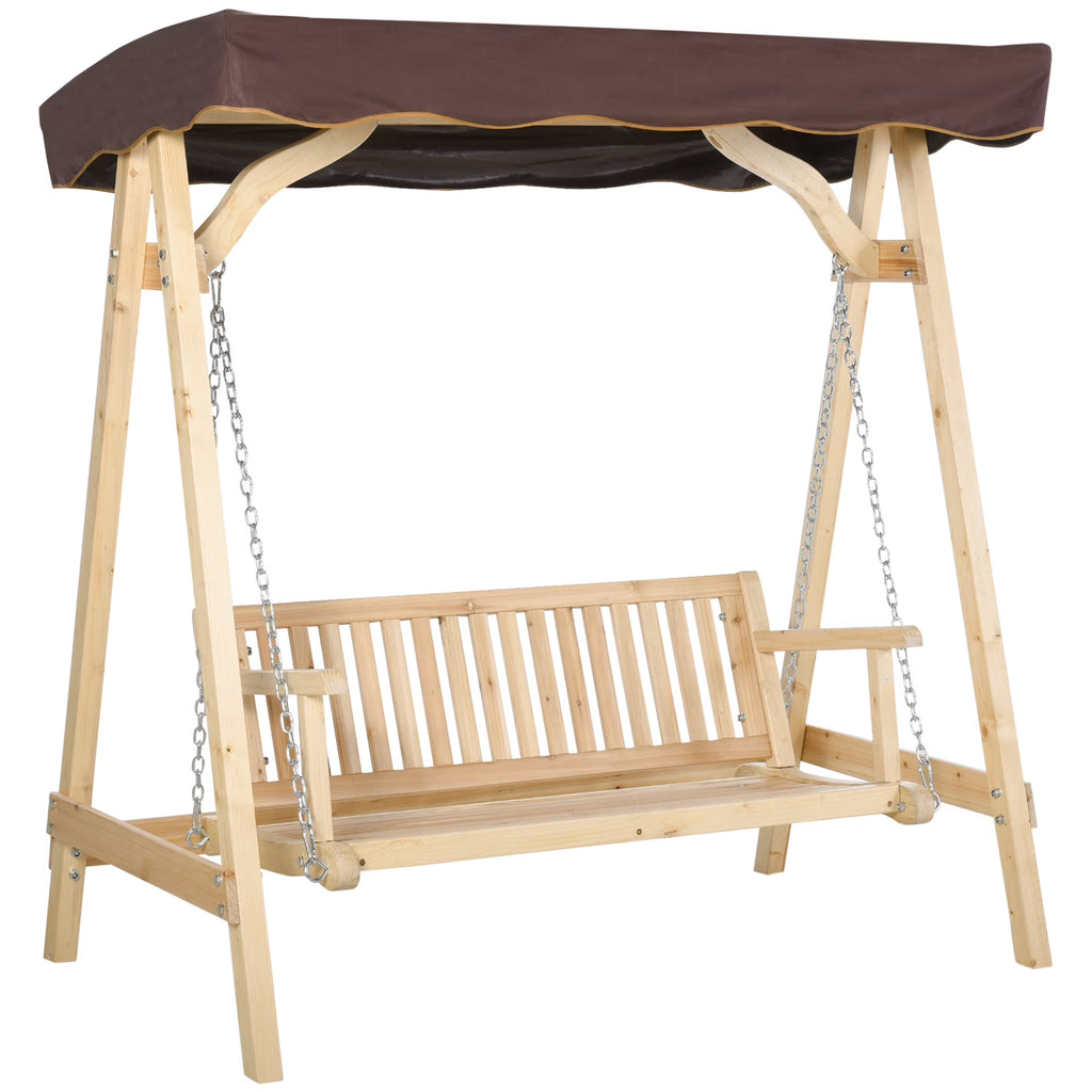 2-Person Outdoor Porch Swing with Wooden Stand X8201
