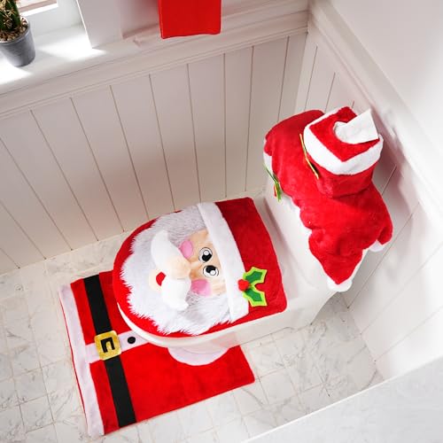 5 Pieces Christmas Theme Bathroom Decoration Set F3884