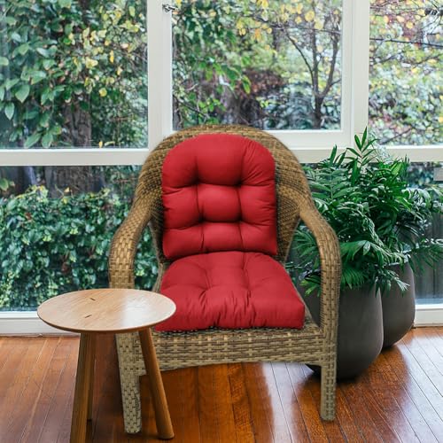 Waterproof Tufted Chair Cushions Set of 2 Black M715862