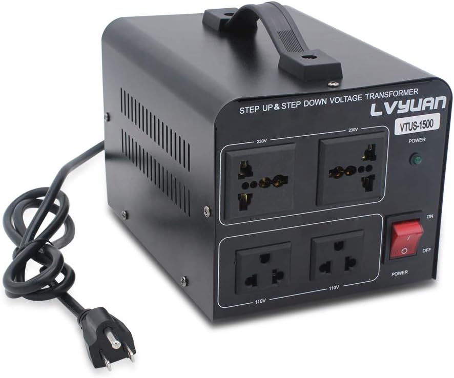 Voltage Transformer 3000 Watt Step Up/Down with 3 US outlets, 3 Universal outlets, Circuit Breaker F324