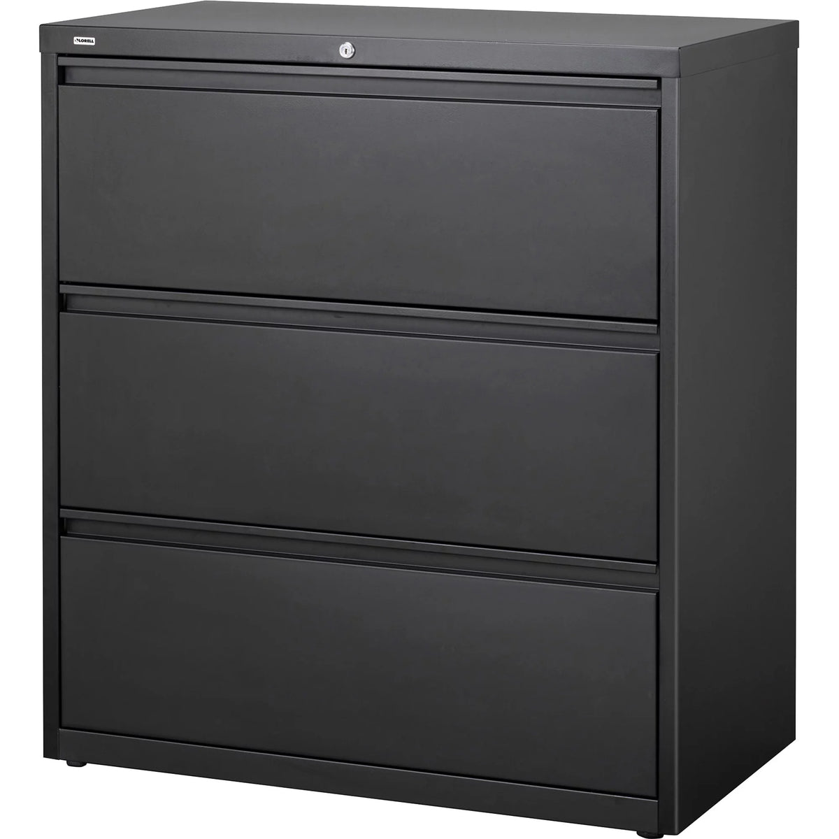36"W Lateral 3-Drawer Letter/Legal File Cabinet, Black T1981